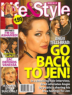 Illustration for article titled 4 Out Of 5 Tabloids Agree: Angelina Jolie Loves Her Kids; Either Loves Or Hates Brad